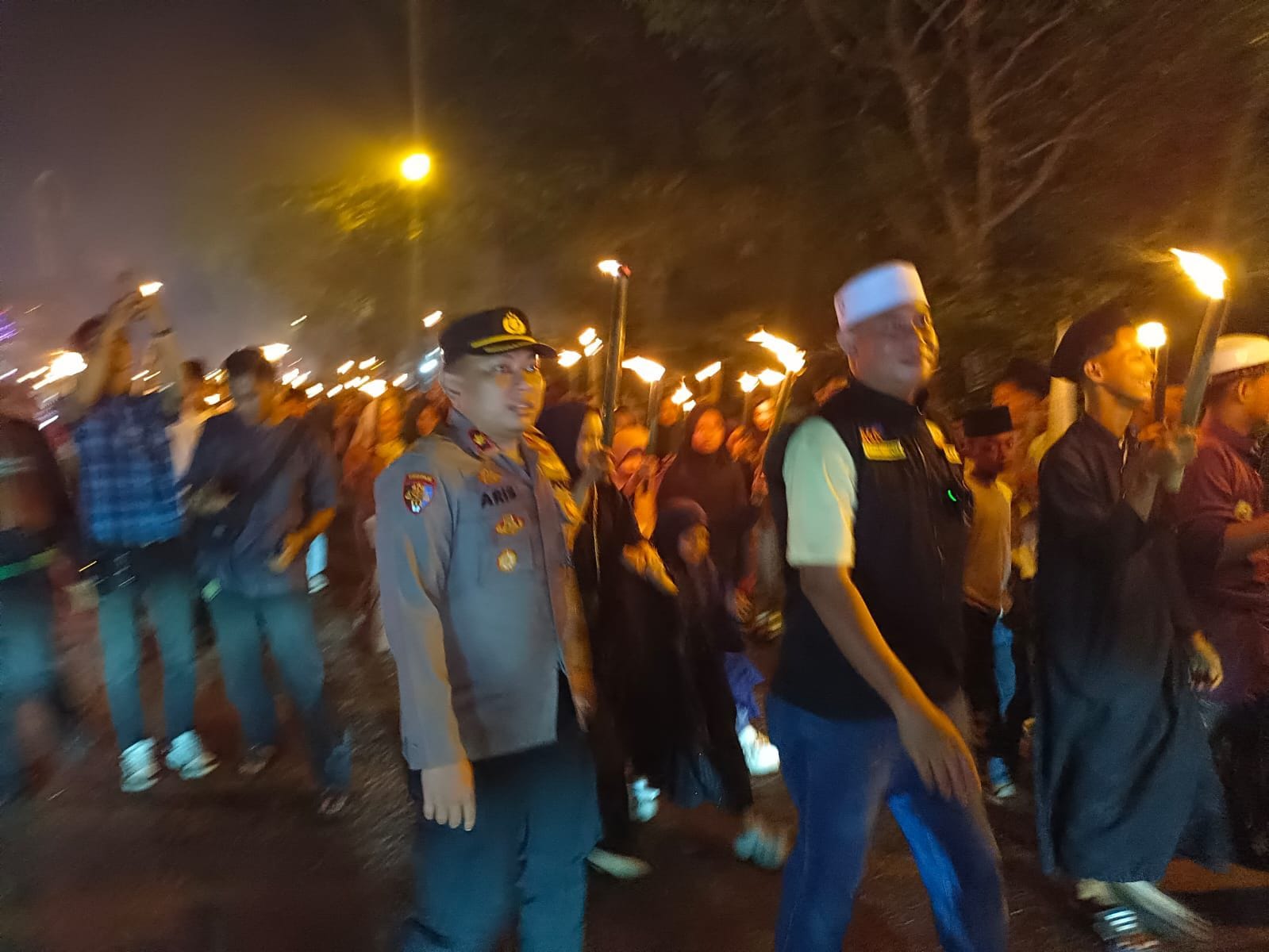 Pawai Obor Ramadhan di Pontianak Utara Berlangsung Meriah, Pengamanan Polisi Maksimal