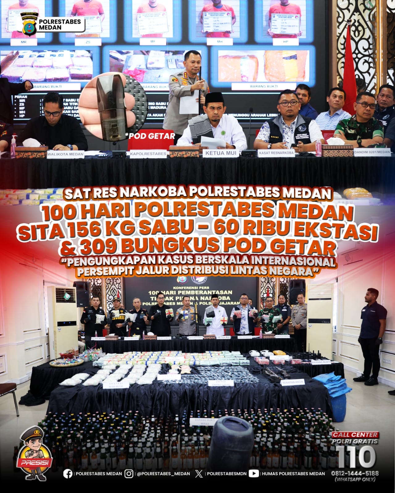 Pod Getar Jadi Sorotan dalam 100 Hari Perang Melawan Narkoba