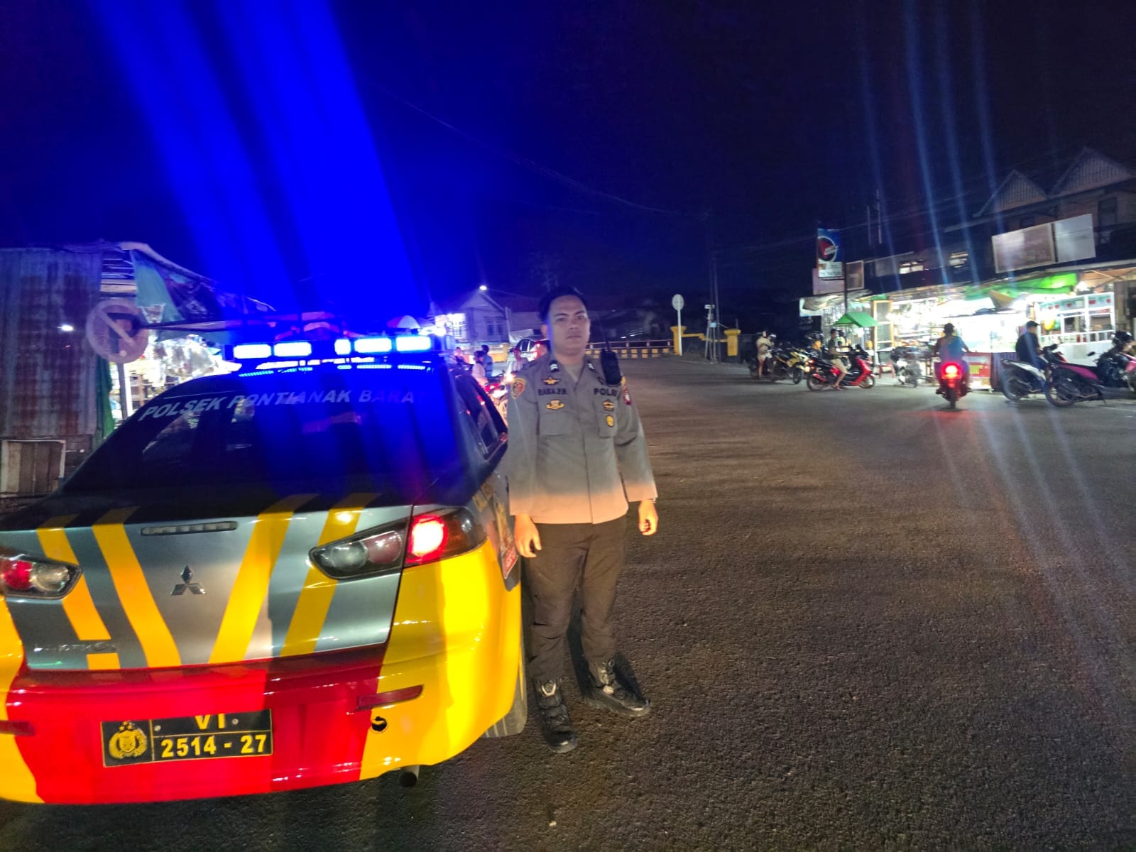 Polsek Pontianak Barat Perkuat Patroli Malam, Tekan Aksi Balap Liar