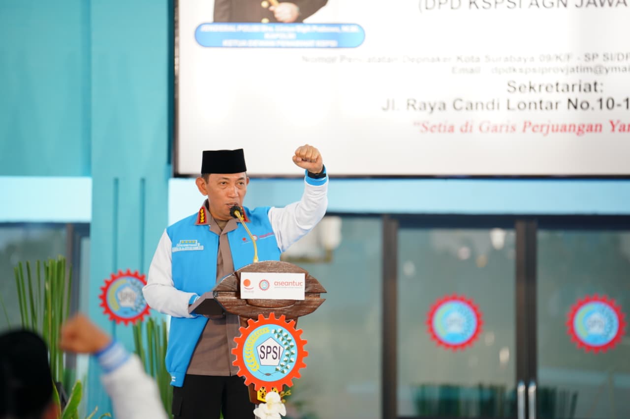 Kapolri Ajak Buruh Satukan Tekad dan Barisan Demi Wujudkan Indonesia Emas 2045