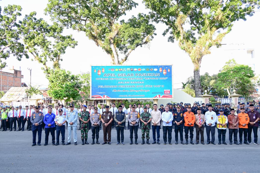 Amankan Idul Fitri 1447 H, Polda Jambi Gelar Apel Pasukan Operasi Ketupat 2026