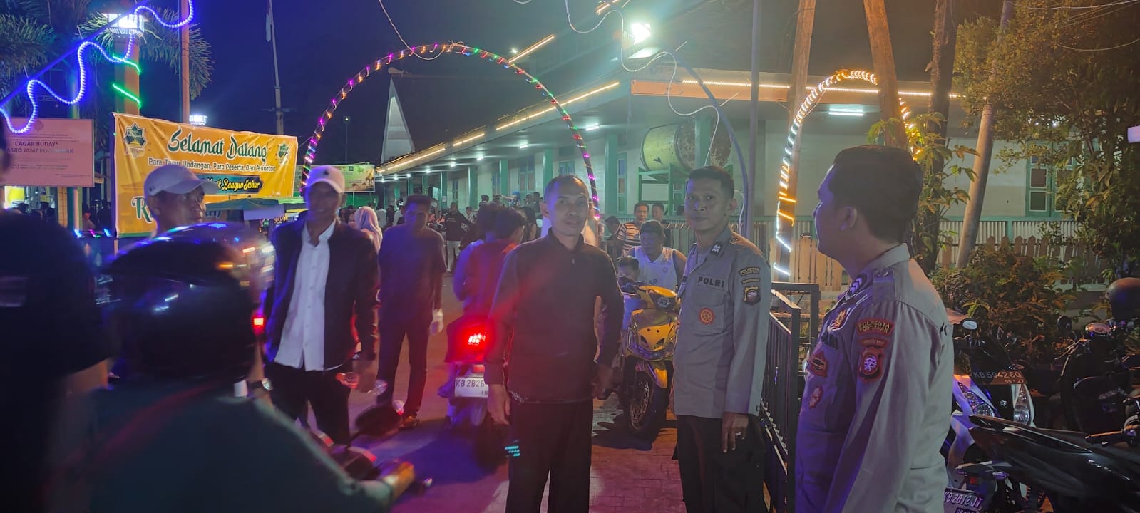 Polsek Pontianak Timur Amankan Penutupan Lomba Musik Bangun Sahur di Masjid Jami