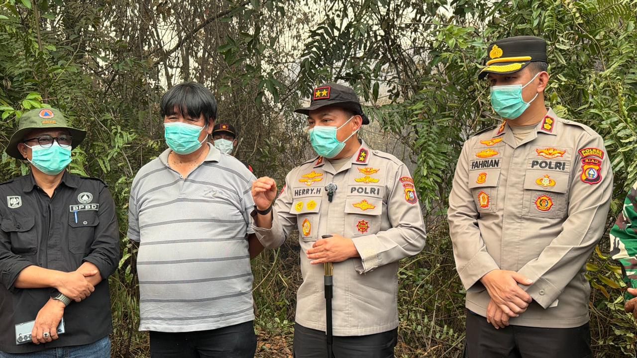 Antisipasi Dampak Super El Nino, Kapolda Riau Tinjau Langsung Penanganan Karhutla di Bengkalis