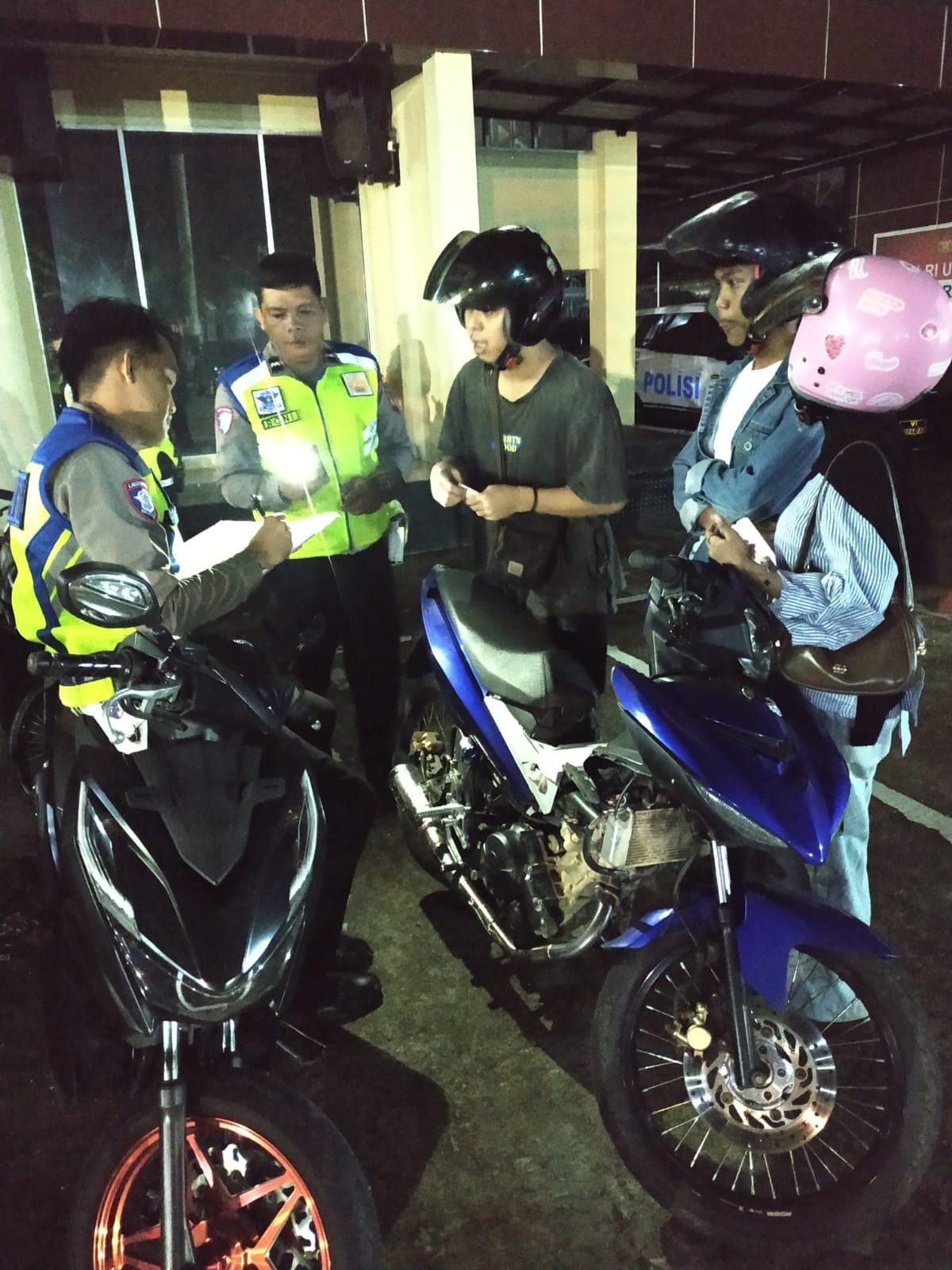 Operasi Malam Minggu, 45 Kendaraan Berknalpot Brong Diamankan Satlantas Polresta Pontianak
