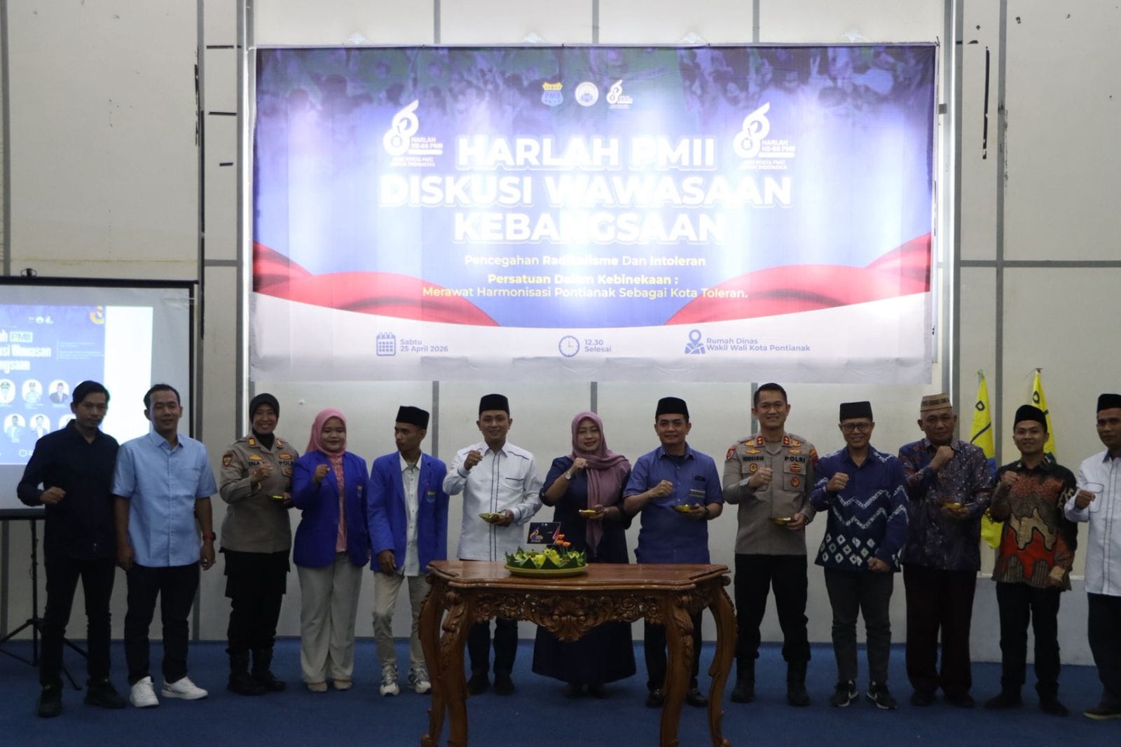 Harlah PMII ke-66, Wakapolresta Pontianak Ikuti Diskusi Wawasan Kebangsaan