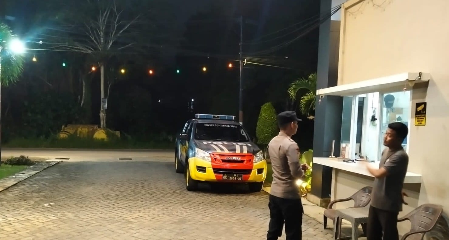 Antisipasi Gangguan Kamtibmas, Patroli Malam Enggang Sambangi Petugas Keamanan di Wilayah Pontianak Kota