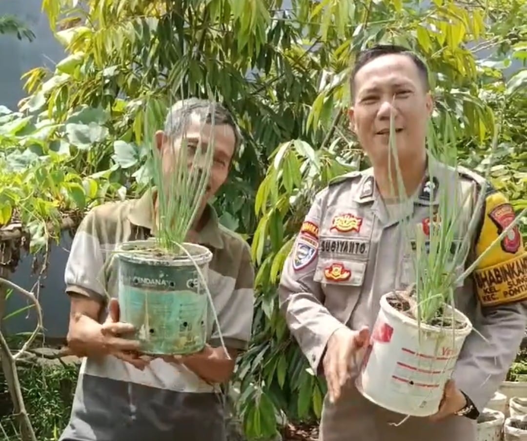 Bhabinkamtibmas Polsek Pontianak Kota Intensif Sambangi Pekarangan Pangan Bergizi Warga Binaan