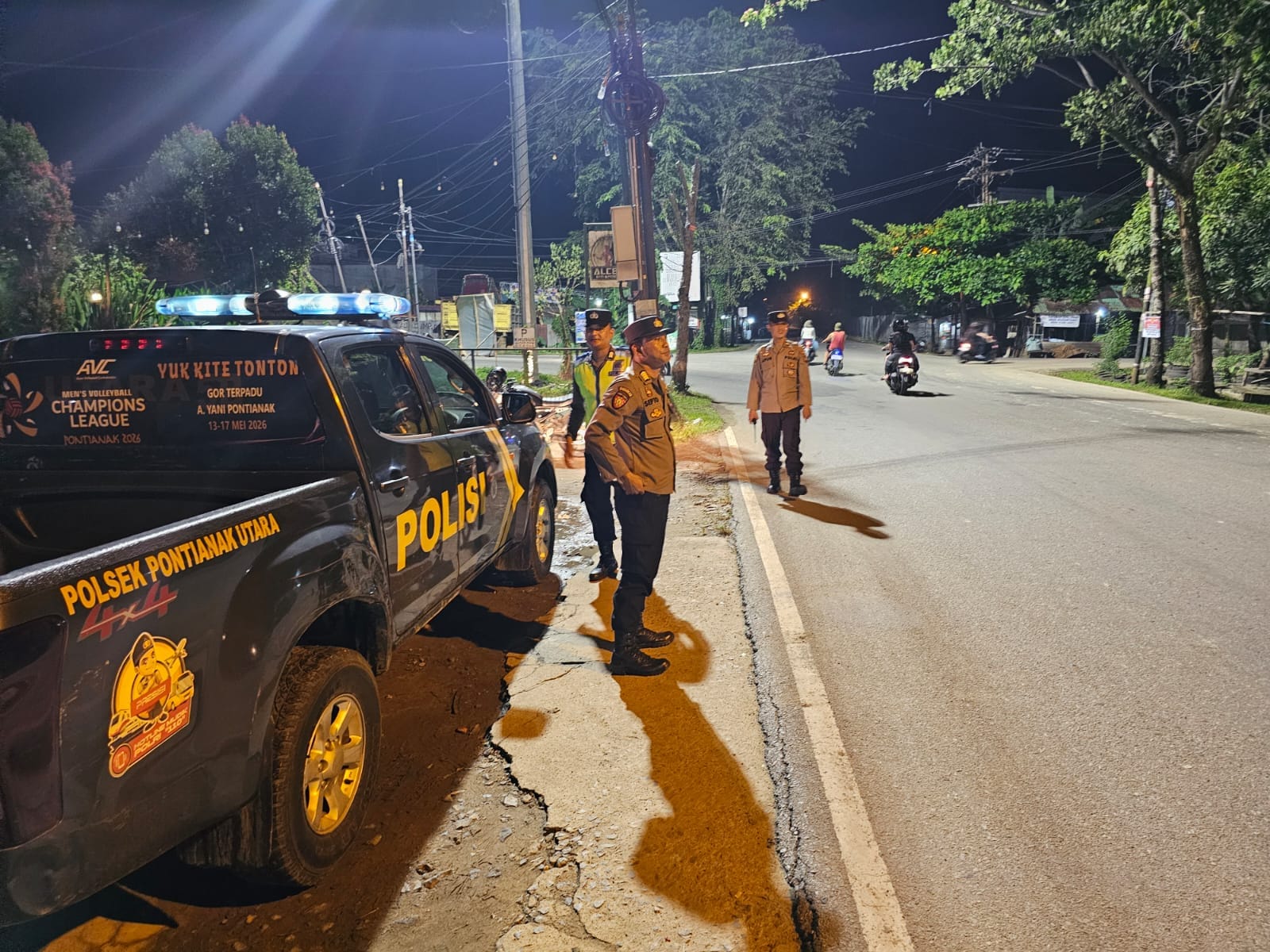 Cegah Gangguan Kamtibmas, Patroli Enggang Polsek Pontianak Utara Hadir di Tengah Masyarakat