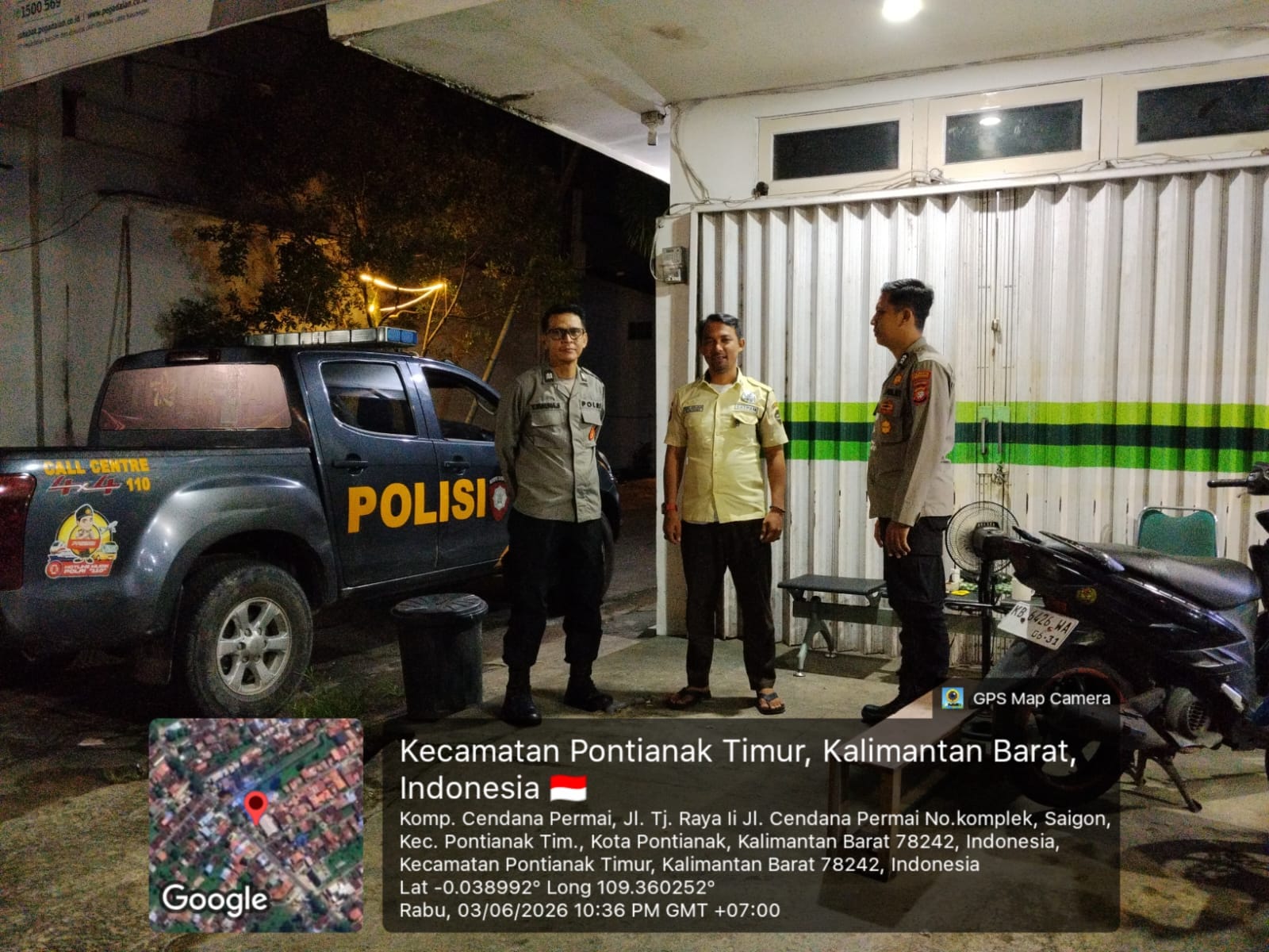 Patroli Malam Rutin, Enggang Polsek Pontianak Timur Antisipasi Kriminalitas dan Jaga Objek Vital