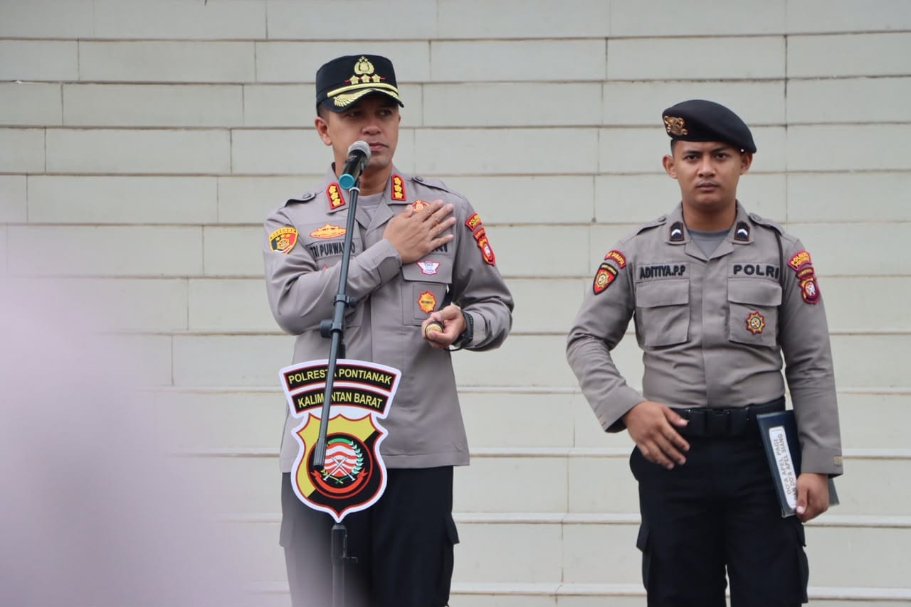 Apel Pagi Polresta Pontianak, Kapolresta Berikan Arahan Pelaksanaan Tugas kepada Anggota