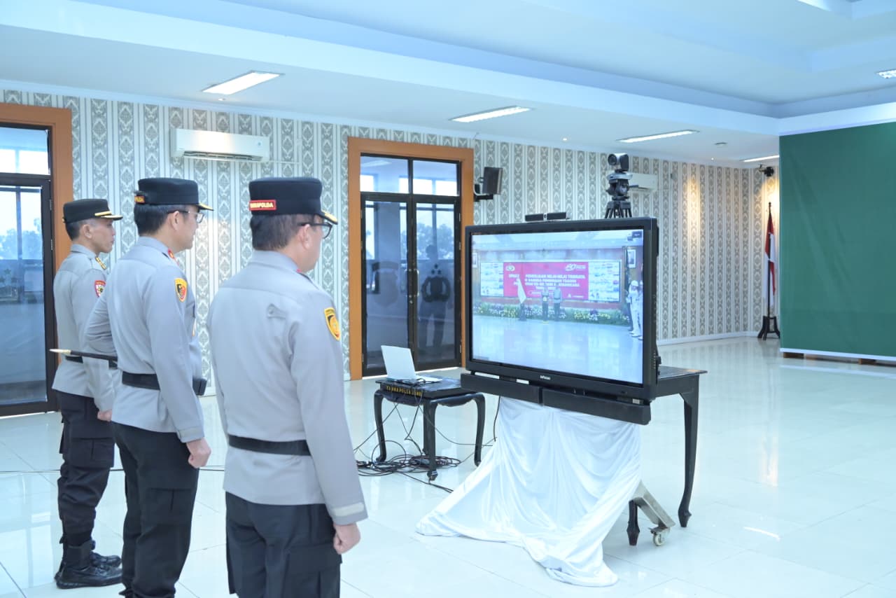 Perkuat Semangat Pengabdian, Polda Jambi Hadiri Upacara Nilai-Nilai Tribrata Secara Virtual