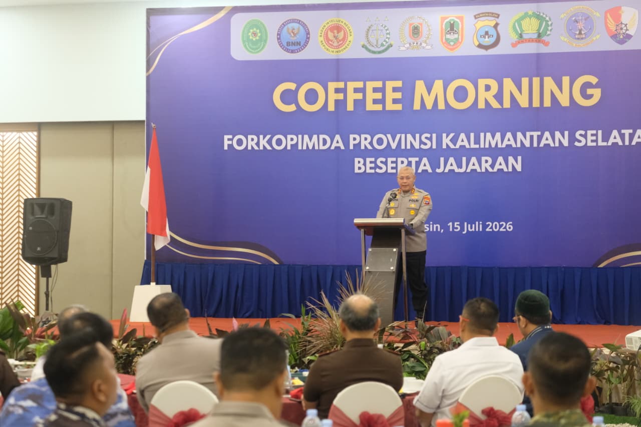 Perkuat Sinergitas, Polda Kalsel Gelar Coffee Morning Bersama Forkopimda