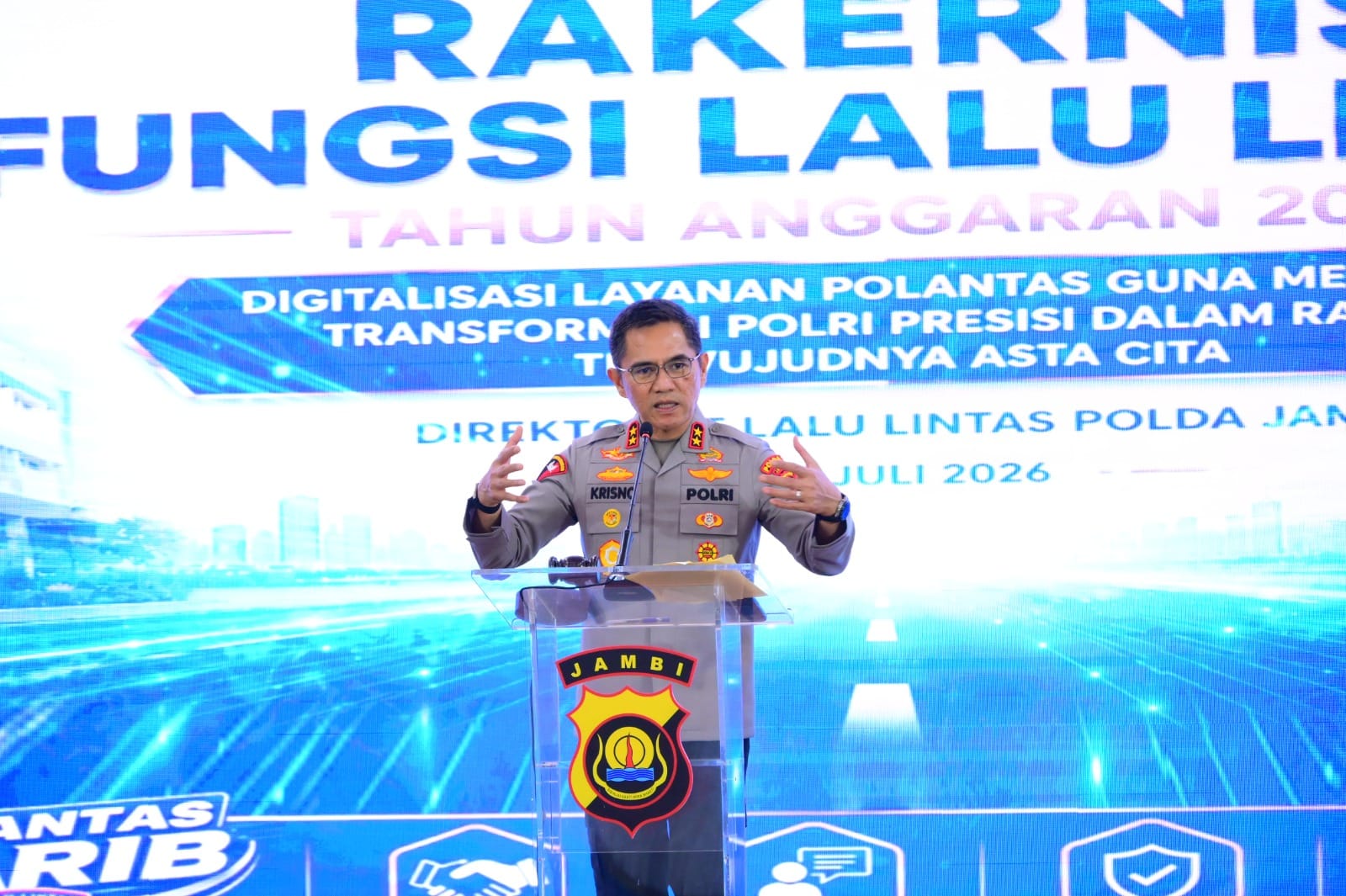Polda Jambi Gelar Rakernis Fungsi Lantas 2026, Dorong Digitalisasi Layanan dan Penegakan Hukum yang Humanis