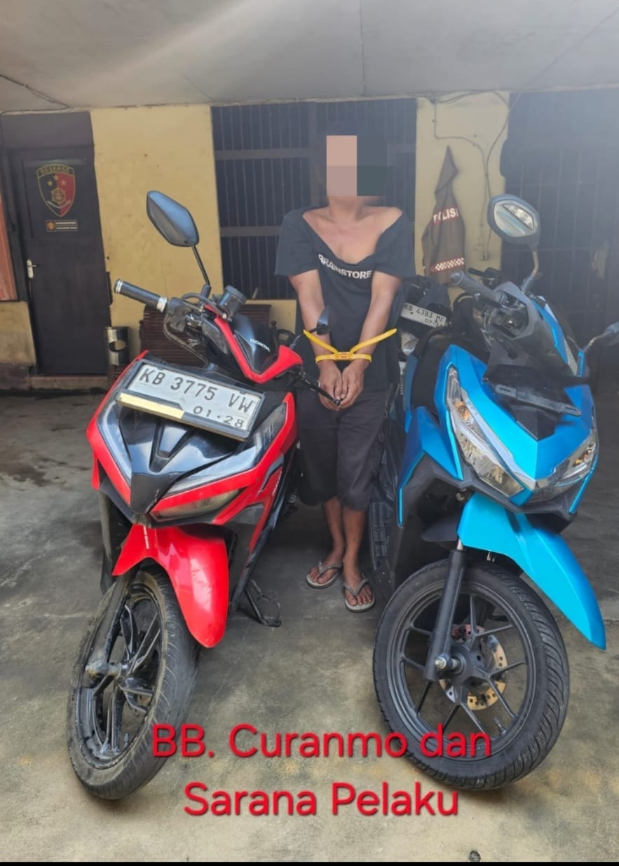 Gerak Cepat Unit Reskrim Polsek Pontianak Barat Berbuah Hasil, Pelaku Curanmor Berhasil Ditangkap
