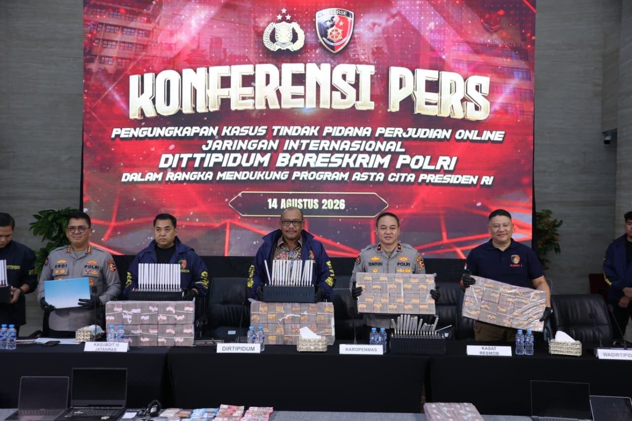 Bareskrim Polri Ungkap Jaringan Judi Online Internasional, Transaksi Capai Rp890 Miliar
