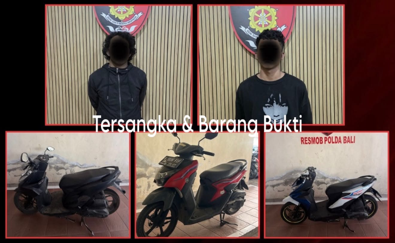 Ungkap Curanmor Tim URC Jatanras Polda Bali Amankan Dua Pelaku