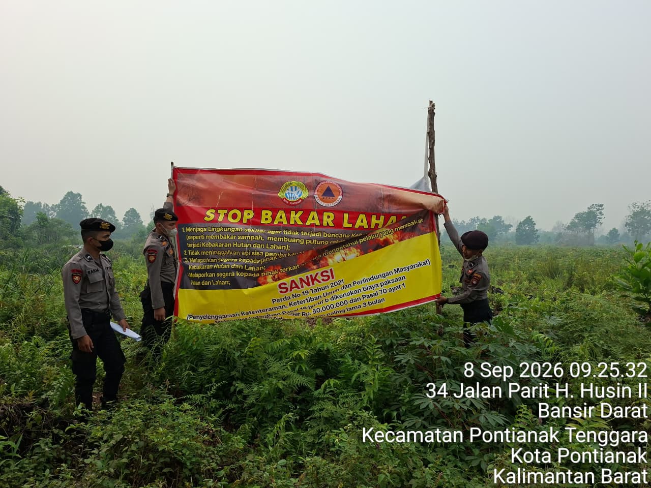 Polresta Pontianak Gencarkan Patroli dan Sosialisasi Pencegahan Karhutla