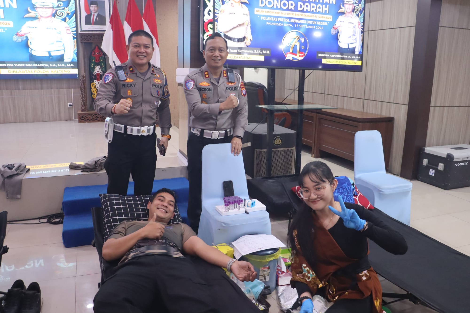 Sambut Hari Lalu Lintas Bhayangkara ke-71, Ditlantas Gelar Donor Darah
