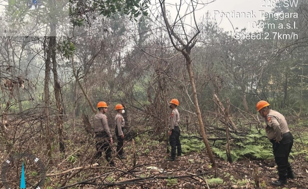 Karhutla Diantisipasi, Sat Samapta Pantau Lahan Gambut Pontianak