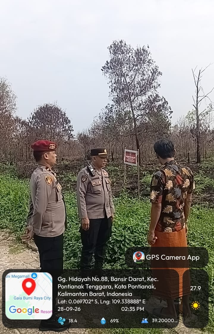 Polisi Cek Lahan Bekas Karhutla, Asap Masih Terlihat
