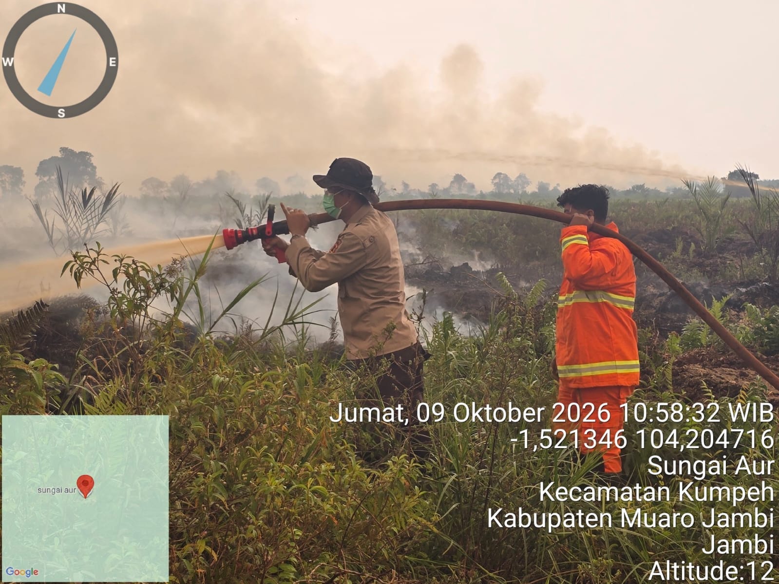Karhutla di Tahura Sungai Aur dan Sumber Jaya Muaro Jambi Ditangani Tim Gabungan