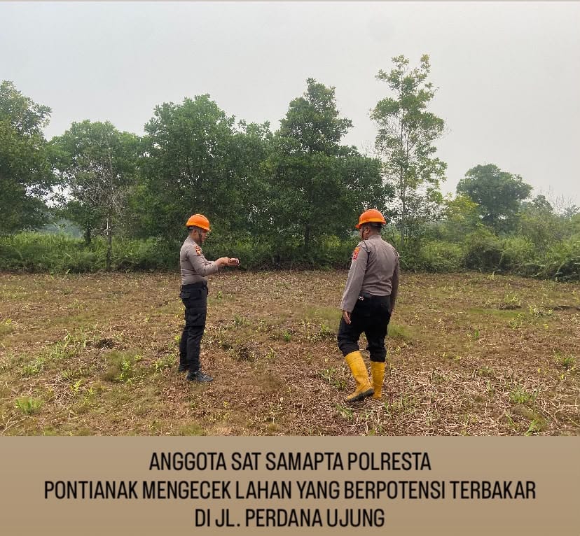 Sambangi Warga di Lahan Bekas Karhutla, Polsek Pontianak Selatan Ajak Masyarakat Stop Bakar Lahan