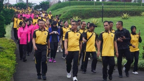 Kapolres Purbalingga Pimpin Halal Bihalal dan Olahraga Bersama di D'Las Serang