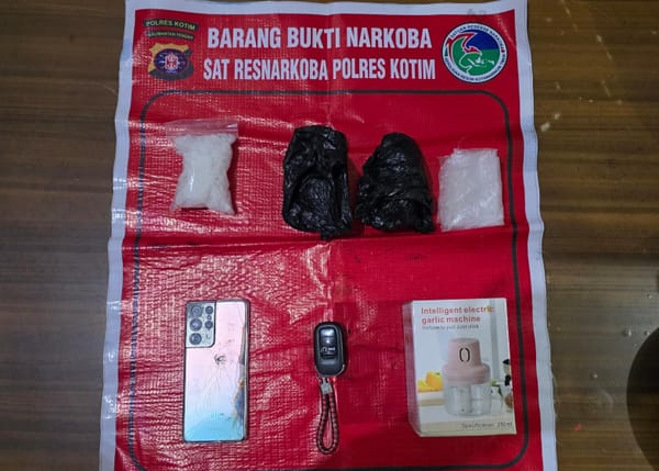 Polres Kotim Tangkap Pengedar Sabu dengan Barang Bukti 100,62 Gram