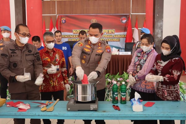 Tegas Berantas Narkoba, Polres Lamandau Gelar Press Release dan Musnahkan Barang Bukti
