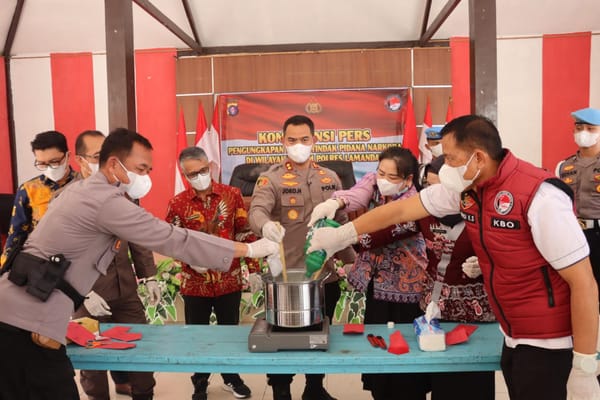 Polres Lamandau Gelar Press Release dan Pemusnahan Barang Bukti Narkotika