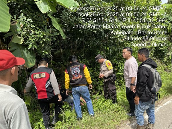 Polres Barito Utara Quick Response: Evakuasi Pria Terluka di Jalan Poros Muara Teweh – Puruk Cahu