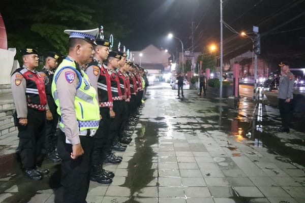 Polres Brebes Gelar Patroli Gabungan, Antisipasi Gangguan Kamtibmas Malam Minggu