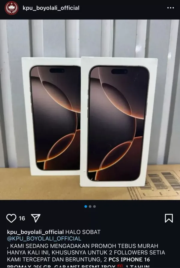 Akun Instagram Resmi KPU Boyolali Diretas, Begini Jadinya