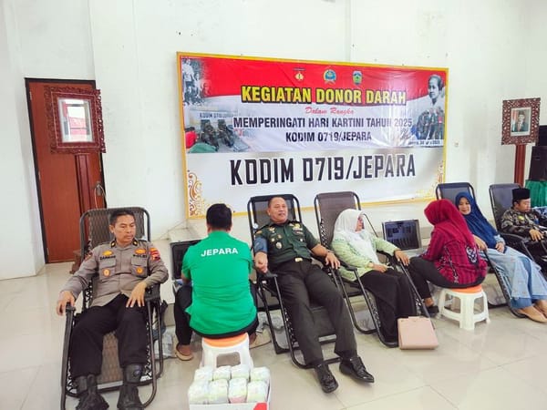 Kapolres Jepara dan Personel Polres Ikuti Donor Darah di Kodim 0719/Jepara