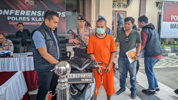 Polres Klaten Buru Pencuri Motor, Tersangka Ditangkap Hingga ke Tangerang