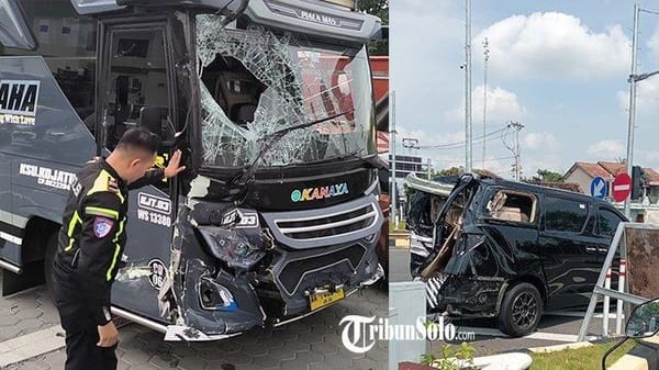 Bus Pengantar Calon Haji Kecelakaan di Exit Tol Klaten, Rombongan Hendak Ziarah