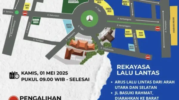Rekayasa Lalu Lintas di Kota Malang untuk Aksi Hari Buruh, Simak Titik Pengalihan Arus