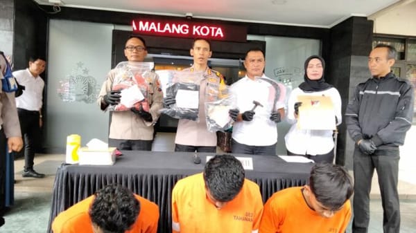 Lima Pelaku Pengeroyokan Diamankan Satreskrim Polresta Malang Kota