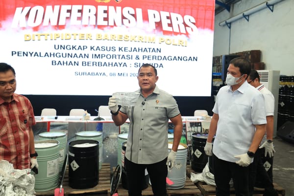 Perdagangan Sianida Ilegal di Surabaya dan Pasuruan Dibongkar Bareskrim Polri Omzet Tembus Rp 59 Miliar