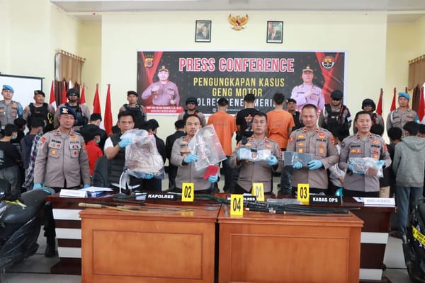 Polres Bener Meriah Gerebek Geng Motor, Puluhan Diamankan dan Sajam Disita