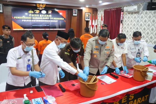 Polres Kobar Musnahkan Ratusan Gram Narkotika Hasil Ungkap Kasus