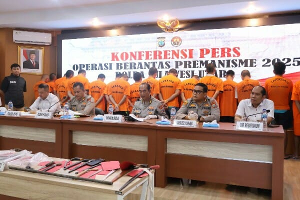 Berantas Premanisme, Polda Sulut Tangkap 63 Tersangka dalam 189 Kasus Selama 18 Hari