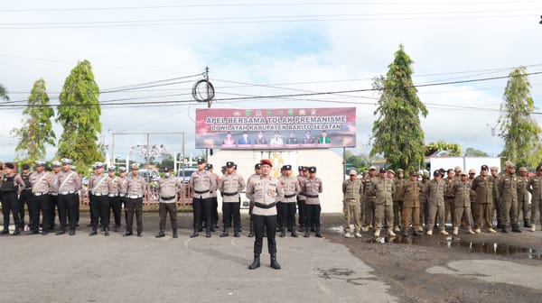 Polres Barsel Gelar Apel Bersama Tolak Premanisme, Komitmen Tindak Tegas Preman