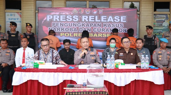Polres Barito Selatan Ungkap Kasus Narkotika dan Curanmor, Gelar Press Release