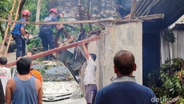 Hujan Disertai Angin Kencang Terjang Klaten, Rumah dan Mobil Rusak Tertimpa Pohon