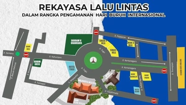 Peringati May Day, Polisi Terapkan Rekayasa Lalin di Sejumlah Titik di Malang