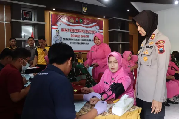 Sambut Hari Bhayangkara, Polres Magelang Kota Gelar Aksi Donor Darah