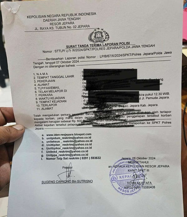 Modus Urus Kasus Hukum, Warga Jepara Diduga Tipu Korban Rp600 Juta