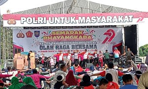 Polres Tegal Rayakan HUT Bhayangkara ke-79 Lewat Jalan Sehat, Bersepeda, dan Senam Massal