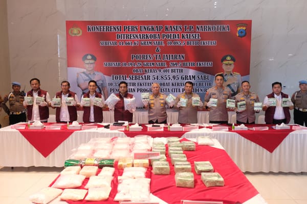 Pengungkapan Besar Polda Kalsel: Sita Puluhan Kilogram Sabu dan Ribuan Pil Ekstasi